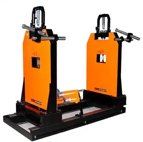 EI-Series™ EI-1000 dynamic balancing machine with high-precision accelerometers detecting center-of-mass shift caused by material buildup on rotating components