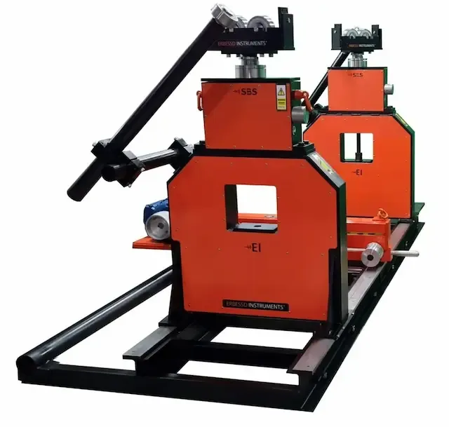 EI-Series™ EI-10T dynamic balancing machine with Soft Bearing Suspension (SBS) and real-time vibration feedback for detecting imbalance caused by missing balance weights