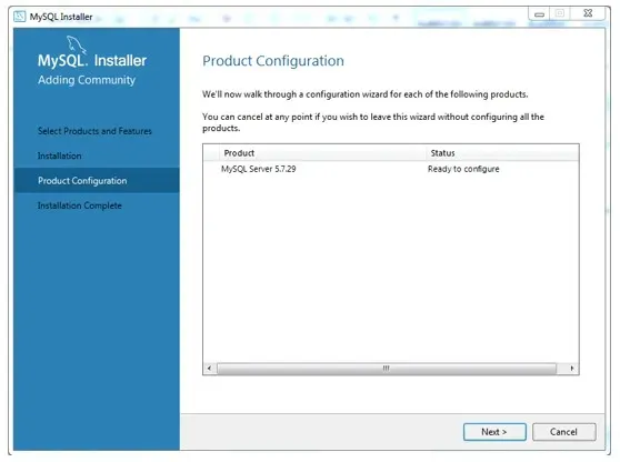 Product configuration
