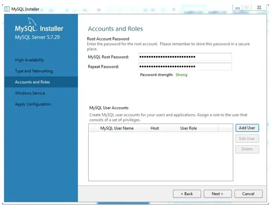 Type a secure password