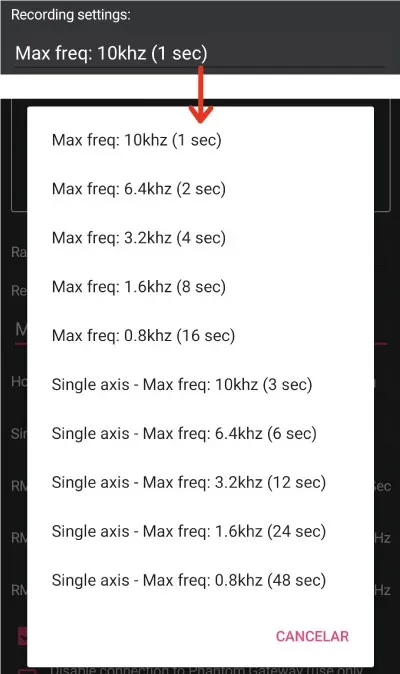 Recording settings