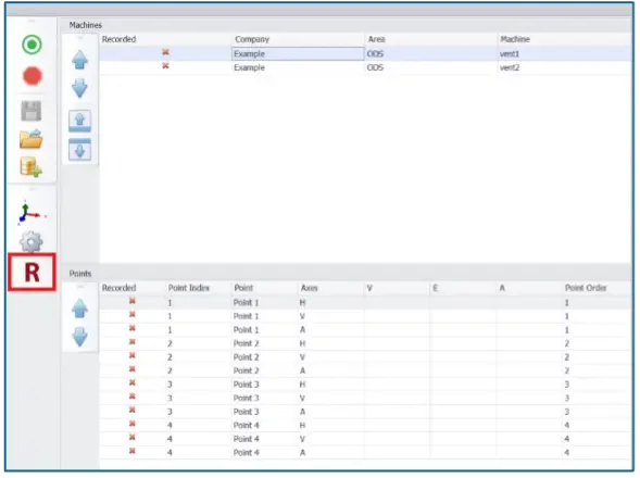 Digivibe MX® Routes window with reference channel enabled for ODS data collection using triaxial and single-axis accelerometers
