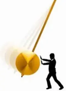 Pendulum illustrating natural frequency: the energy of each push accumulates when applied at the object's natural frequency