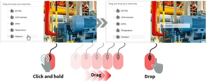 Choose machone or point - drag and drop