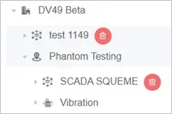 Click red button to delete scheme