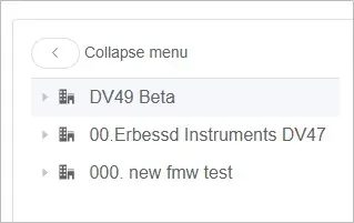 Example collapsed menu 1