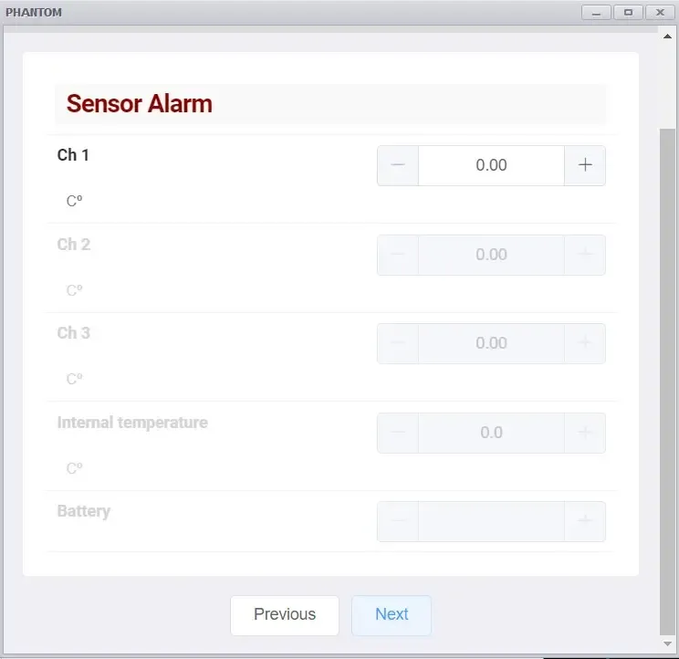 Alarms Setup