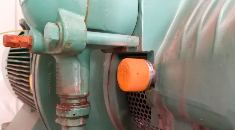 Diagram showing PHANTOM® sensor placement on five bearing points across the motor and screw compressor rotors
