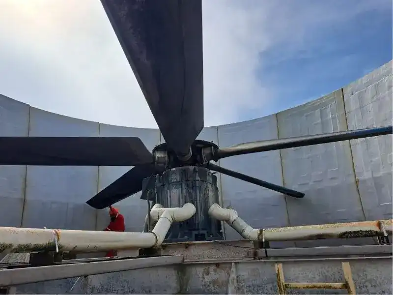 A fan as an example of rotating equipment prone to unbalance due to uneven weight distribution