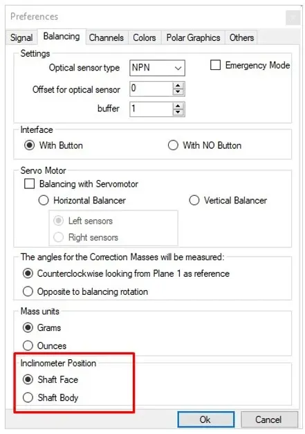 Inclinometer position section