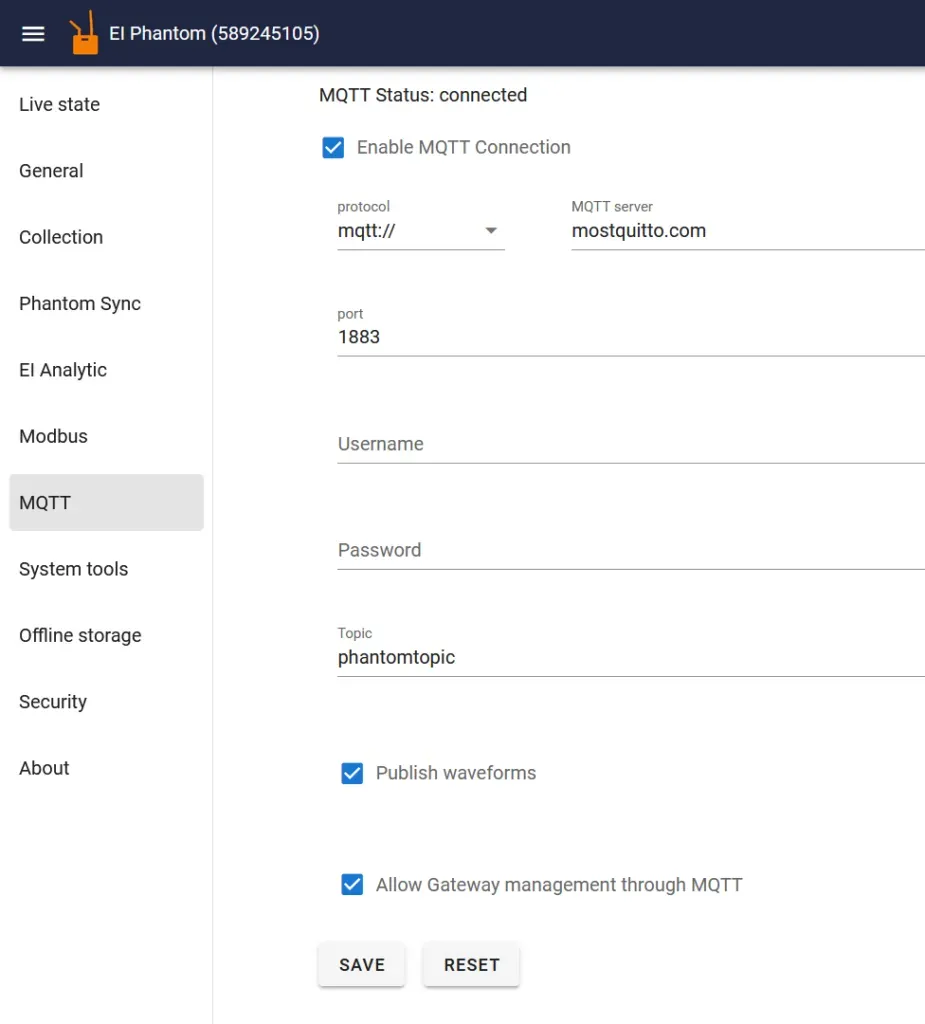 MQTT screen