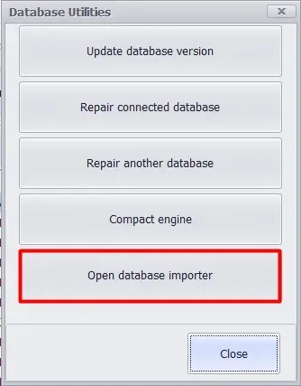 Open database importer