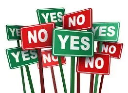 Yes and no decision representing the reward-based action selection in reinforcement machine learning